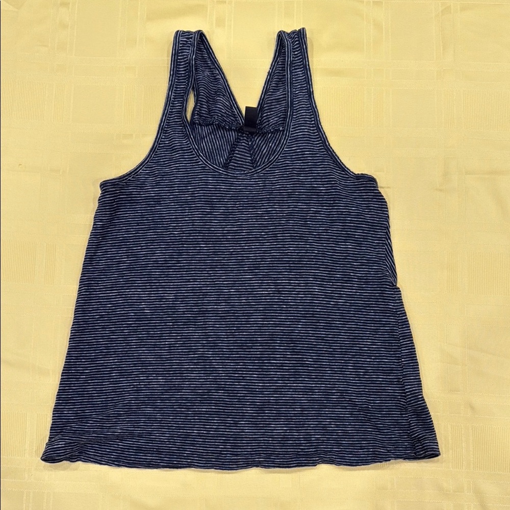 J. Crew Striped Blue Tank Top
